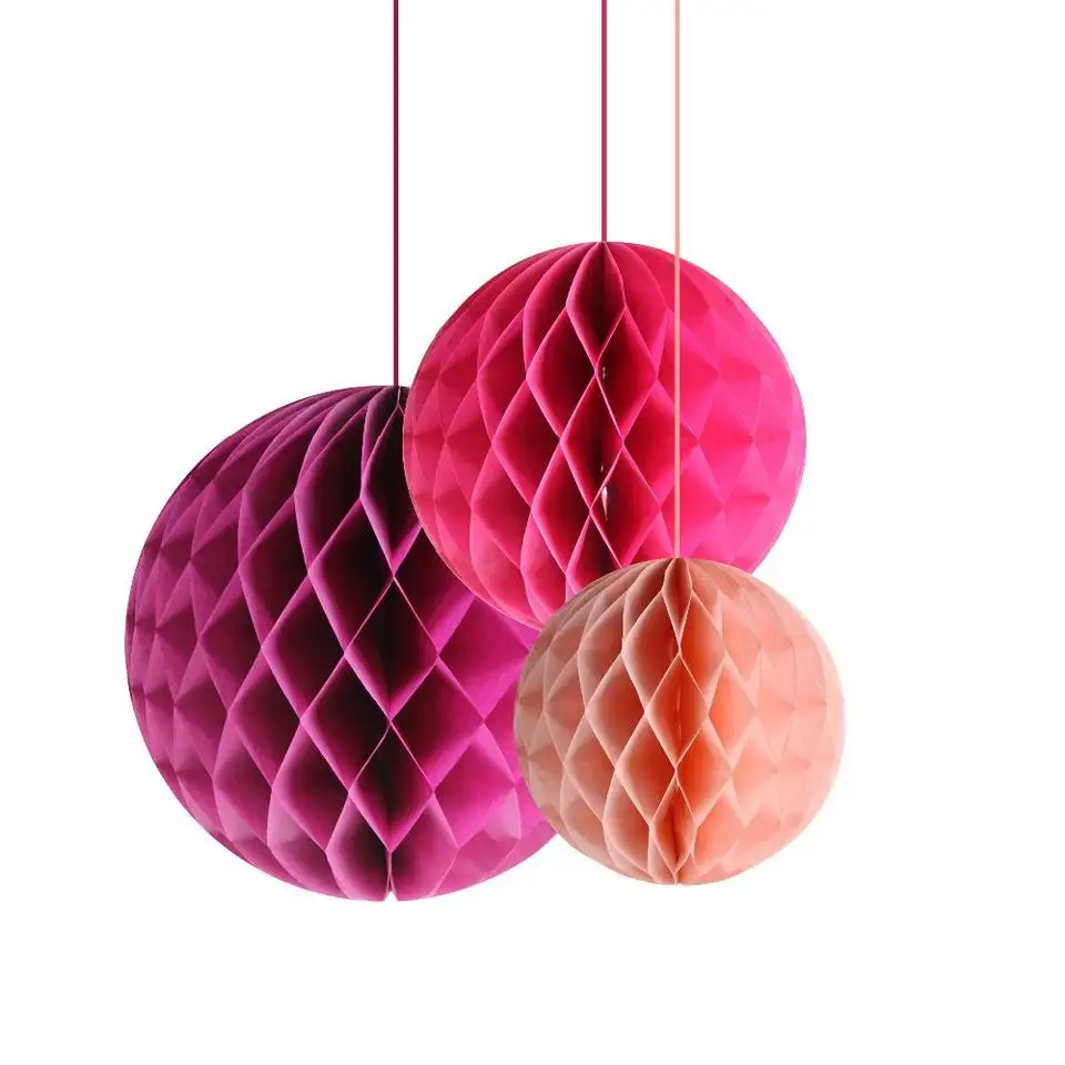 Paper Honeycomb Ball Three Pieces Set For Wedding Decoration Activity Decoration Necessary Honeycomb Ball
