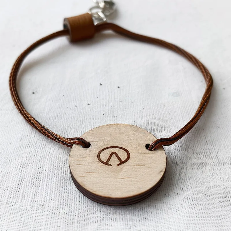 Eco Friendly Leather Braided Rope Custom logo Wooden