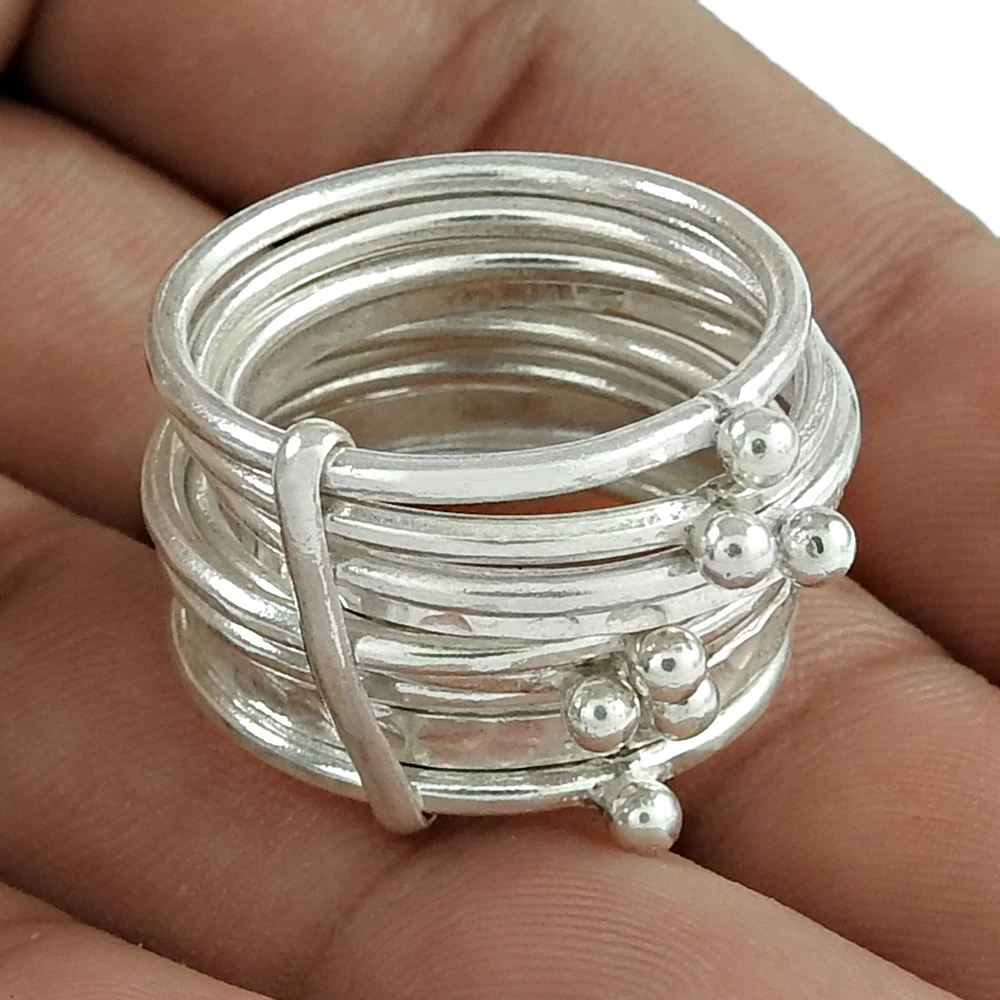 Wholesale Ring 925 Sterling Silver Women Fashion Handmade Gift Rings Indian Handmade Beautiful Jewelry Suppliers Manufacturers