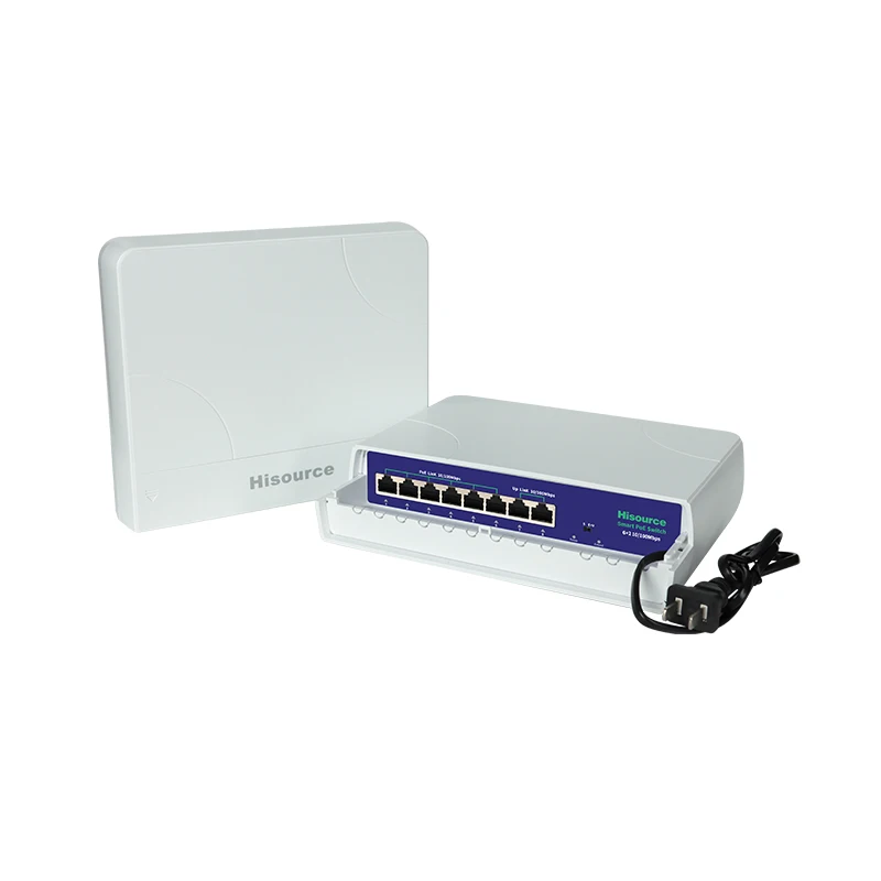 2023 New Arrival Waterproof  6*10/100Mbps 78W DC 52V 1.5A RJ45 port 250M Long Distance PoE Switch  VLAN
