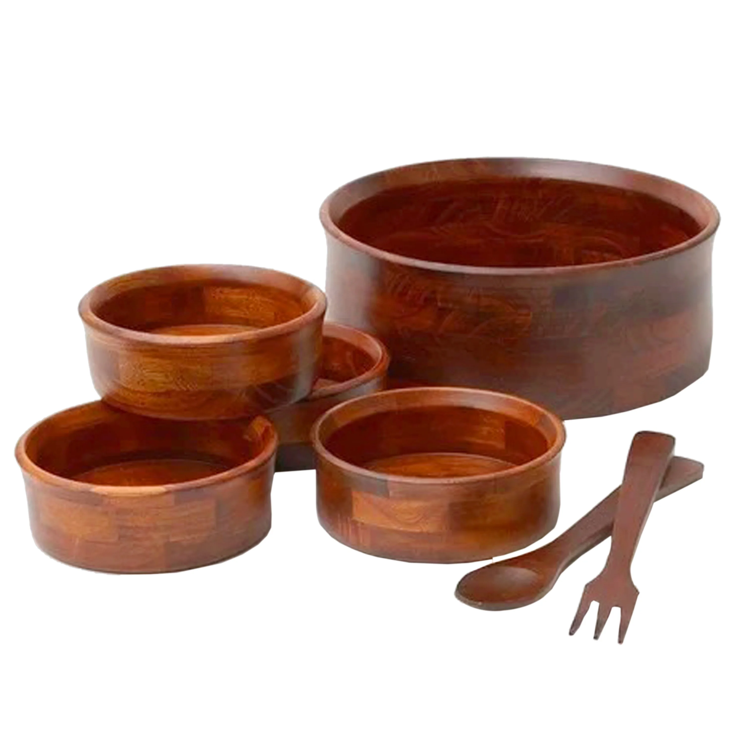 Hot Selling Big and Small Completed Wooden Serving Bowls Set For Tabletop Dinnerware Kitchenware Tableware Restaurants Bowls