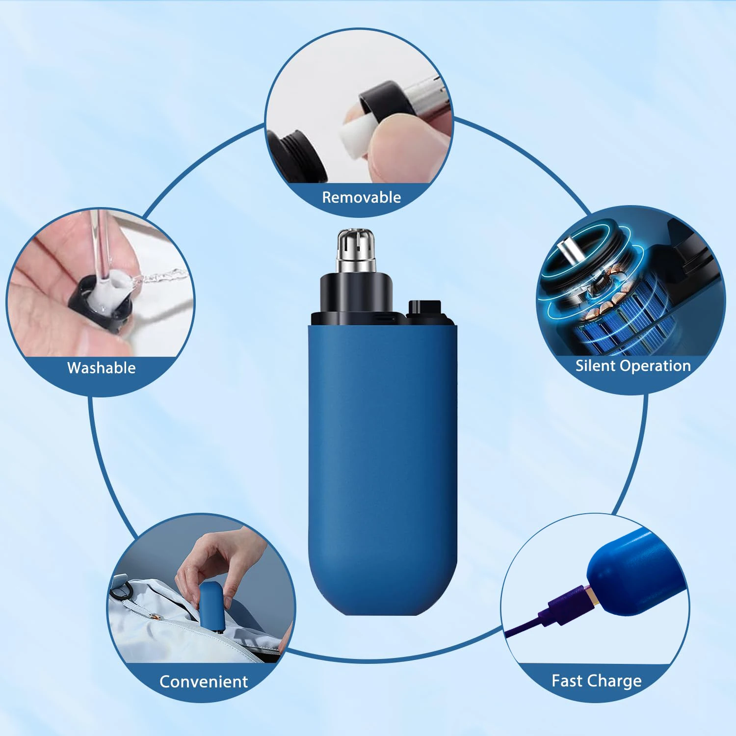 Electric Nose Hair Trimmer Implement Shaver Facial Nose Hair Scissors Neck Eyebrow Shaver Men Women Clean Trimer Razor Remover