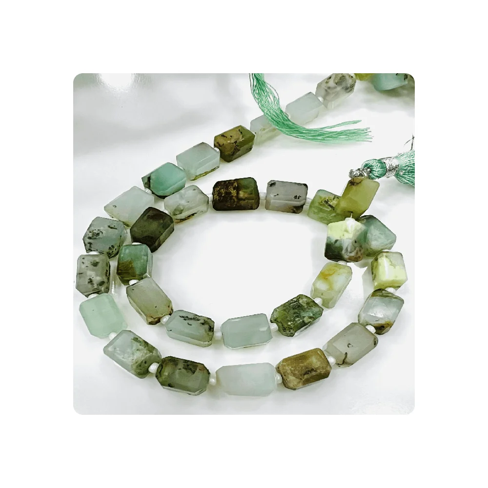 Wholesale Price Natural Chrysoprase Faceted Nuggets Beads Size 12x16mm Approx 14 Inches Strand 100% Natural