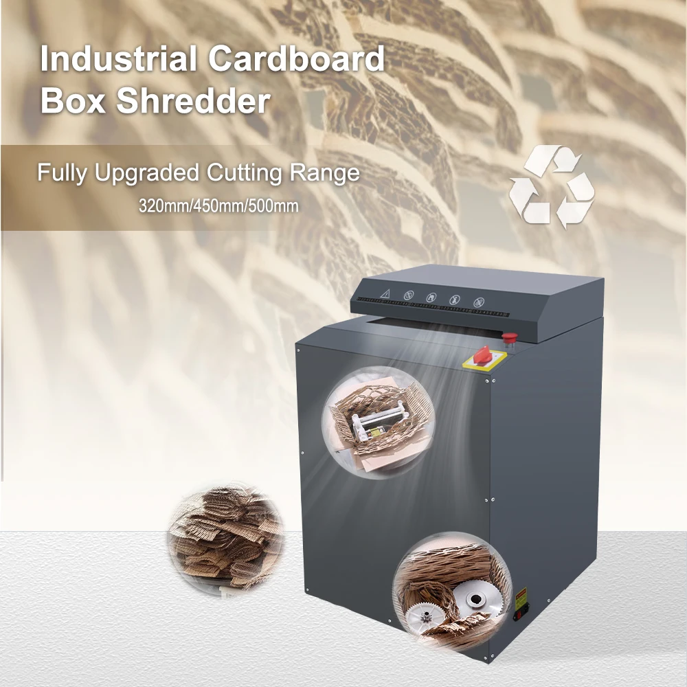 Eco-friendly Solution Recyclable Waste Carton Box Cutting 300-500mm Corrugated Kraft Paper Expanding Cardboard Shredder Machine