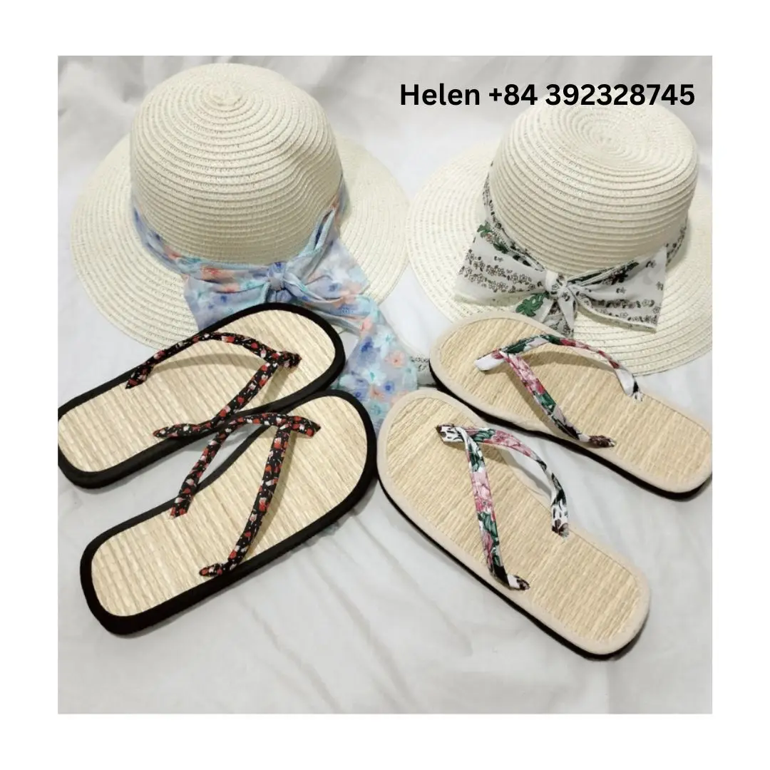 VIETNAM CHEAP PRICE SEAGRASS SLIPPER WITH ELEGENT SCENT NEW DESIGN 2024 CREATIVE STYLES SEAGRASS FLIP FLOP LOW PRICE