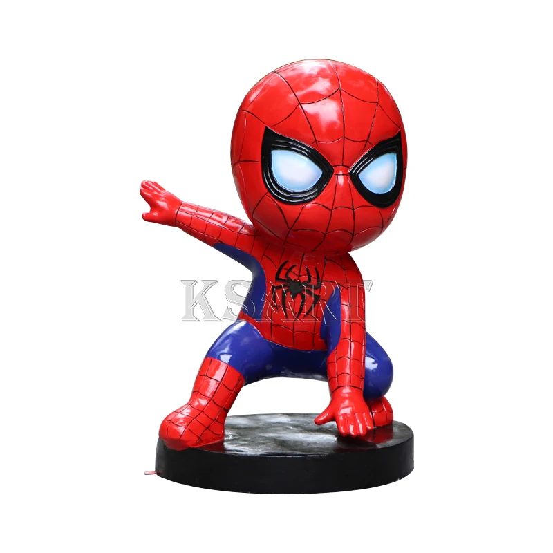 Spider-Man statue Marvel Avengers heroes character sculpture cartoon resin ornaments movie theater mall decorations