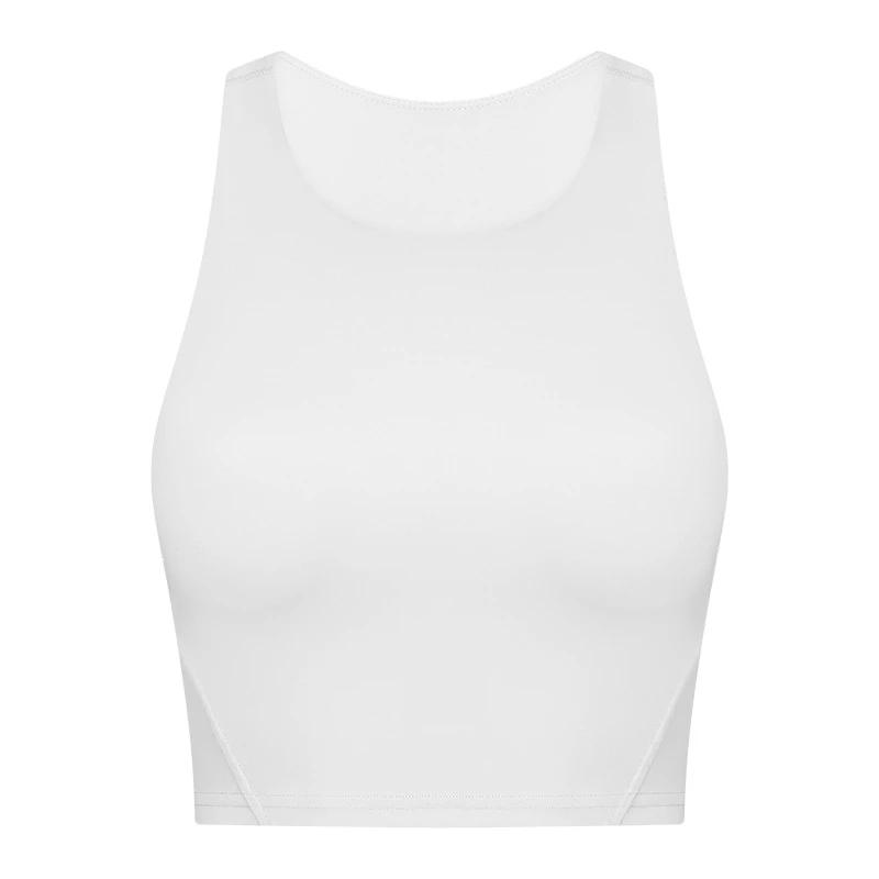 Nepoagym Women FLAME Crop Tank Top Bra High Neck Sport Top with Built in Bra Racerback Workout Tanks for Running Yoga Fitness