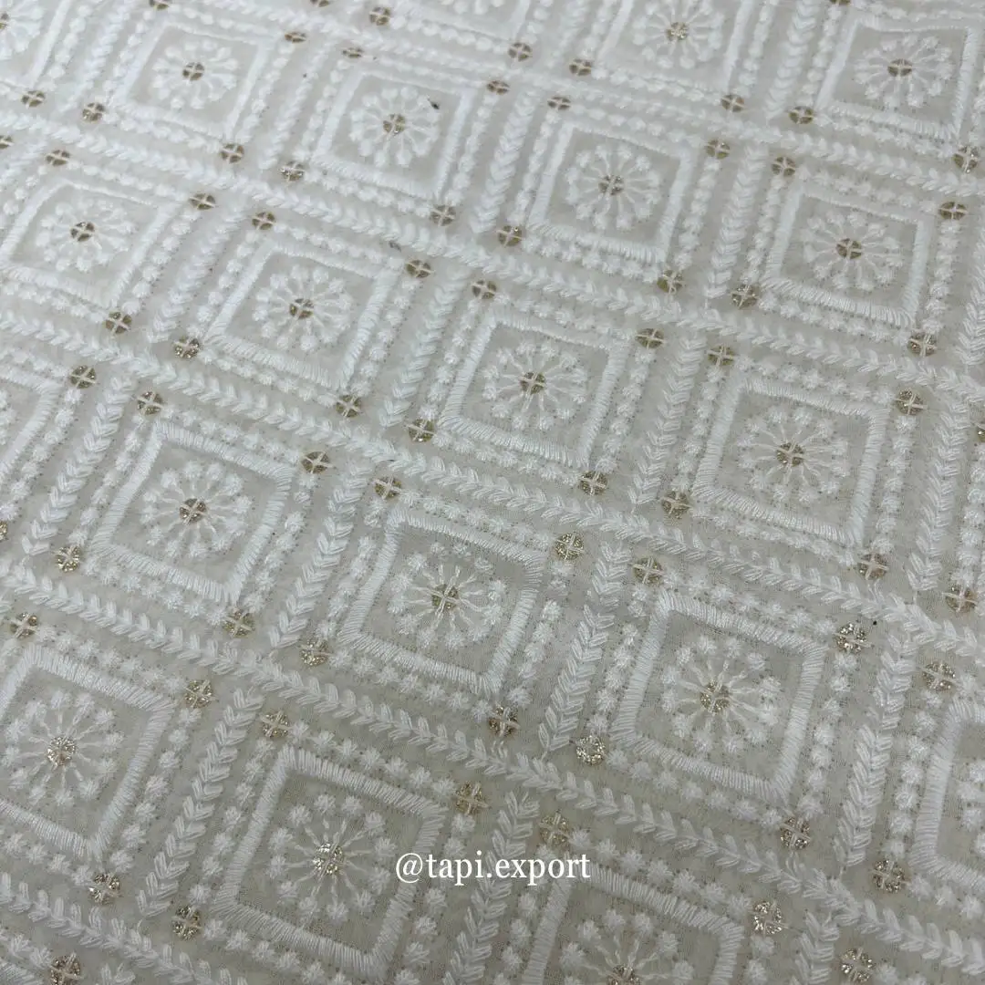 Хлопчатобумажные ткани шервани для свадеб ширина 44 дюйма вышитые Lehenga дизайн разноцветные окрашенные вискоза жоржет полиэфирная последовательность