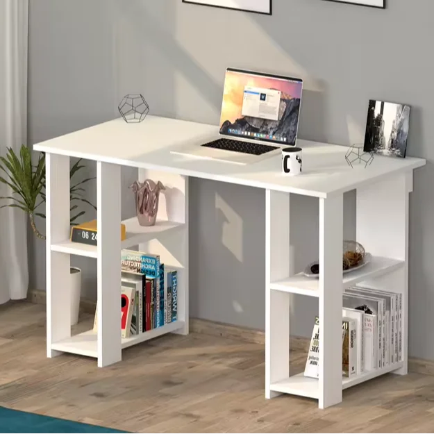 Оптовая продажа Рабочий стол с книжным шкафом для детей и молодежи дома офиса долговечные столы домашнего белый черный коричневый