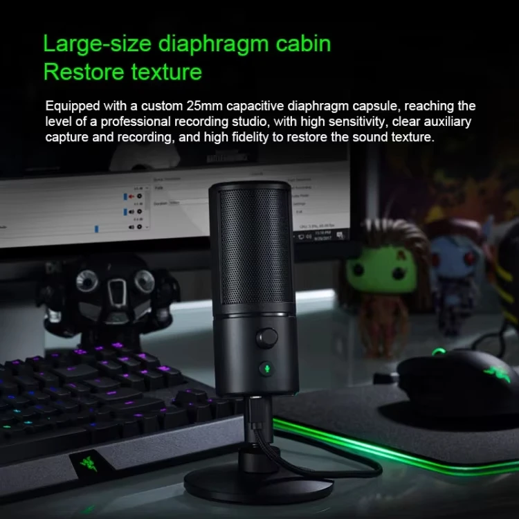 Original Razer Seiren X Digital Broadcast Sound USB Interface Mic Professional Live Program Gaming Music Wired Studio Microphone