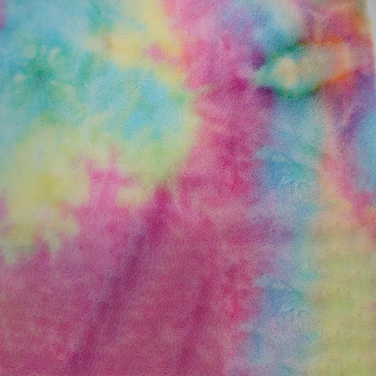 Super Soft Skin-friendly 400gsm Fleece 100%Polyester Colorful Pad Dyed Rabbit Faux Fur Fabric