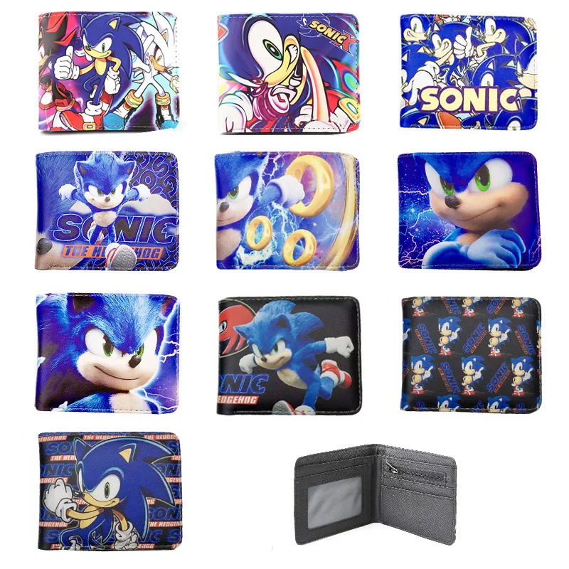 Anime Sonicc student Men and women PU leather coin purse man card wallet