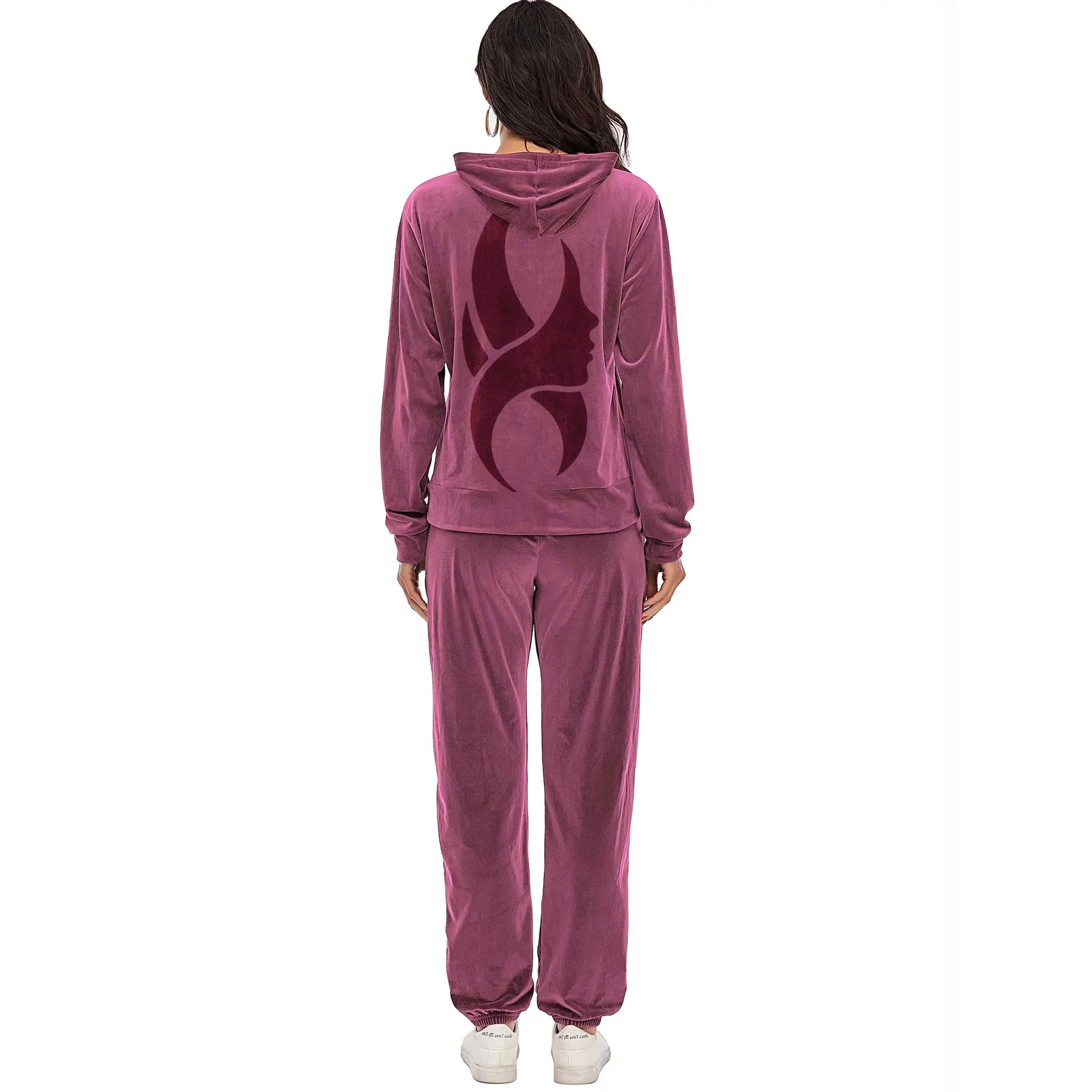 OEM Fashionable Custom Sports Velvet Velour Jogger Women Private Label Custom Female Tracksuit With Logo OEM Service For Girls