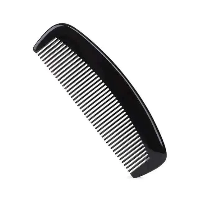 Handmade Black Buffalo Horn Beard Comb - Large Handle Natural Saloon Horn Hair Comb, Suitable for Beard & Hair Styling Handmade