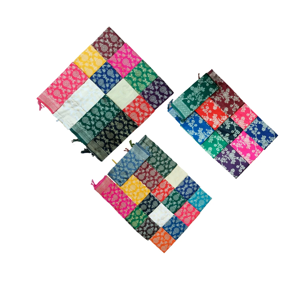 New Banarasee Silk Jari Dupatta Collection Chiffon Jari Dupatta Colorful Plain Checked Design Square Medium Summer Low Adults