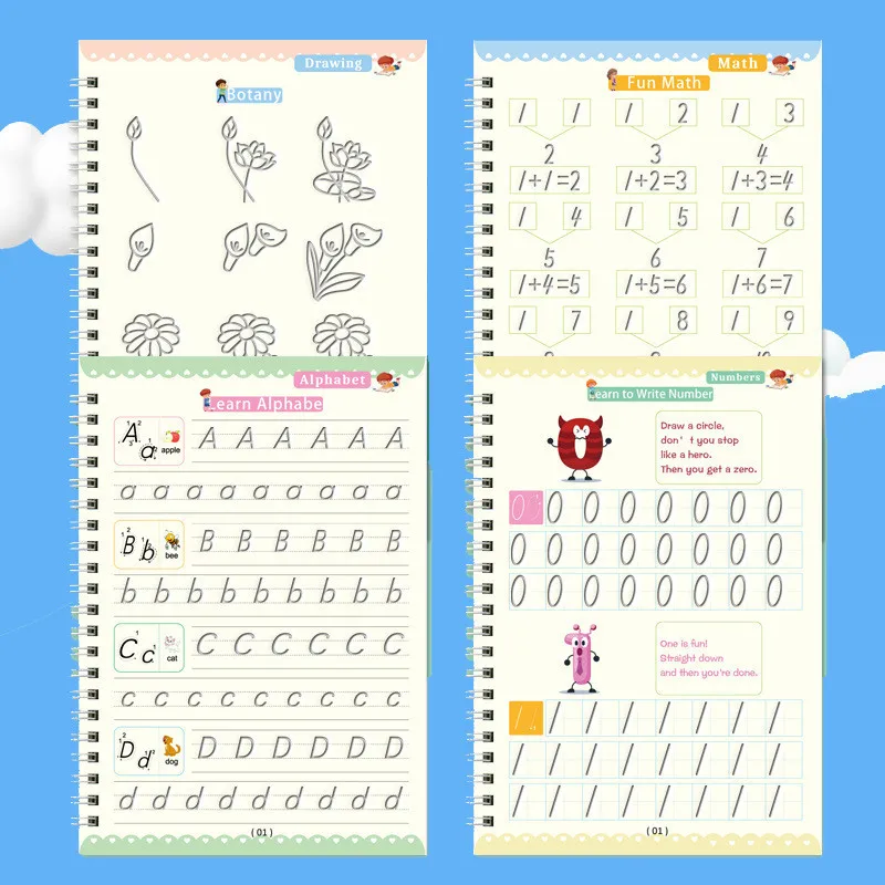 for Kids Sank Magic Practice Copybooks Alphabet Math Number Drawing Reusable Calligraphy Reused Handwriting Workbooks Grooves