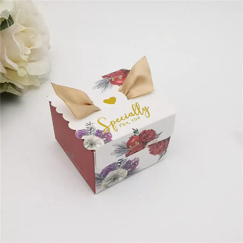 TH CB-205 Party Wedding Kid Favor  Sweets Candy Box Gift Packaging Paper Boxes with Ribbons