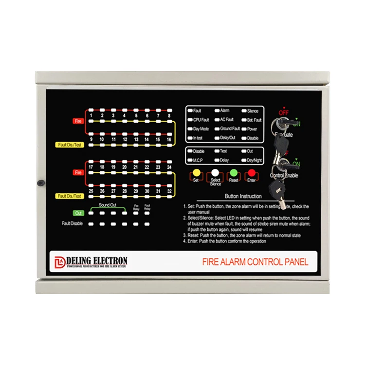 32 Zones Fire Alarm Control Panels Conventional Fire Alarm System Firefighting Equipment Manufacturer with Cheap Price