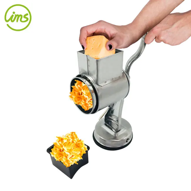 Manual Rotary Cheese Grater Shredder With 5 Drum Blades