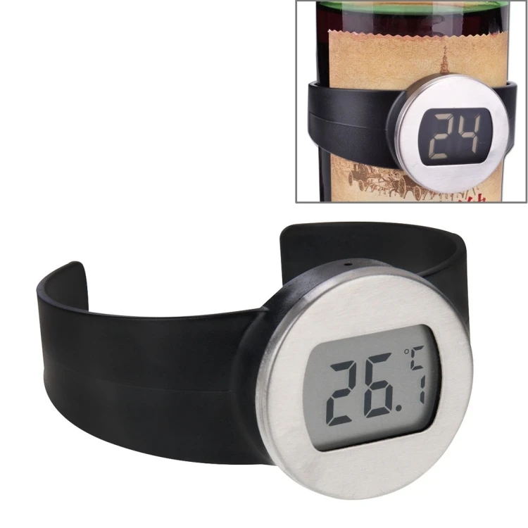Wholesale cheap price 65-80mm diameter bottle celsius degree digital lcd display wine bottle thermometer
