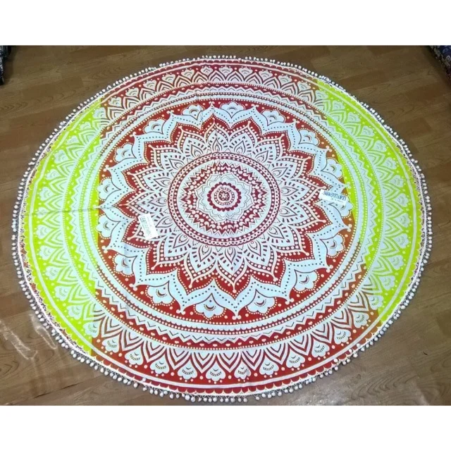 Mandala Tapestry Blanket Cotton Meditation Mat Round Beach Towel Boho Indian Printed 100% Cotton Beach Throw Hand Wash tapestry