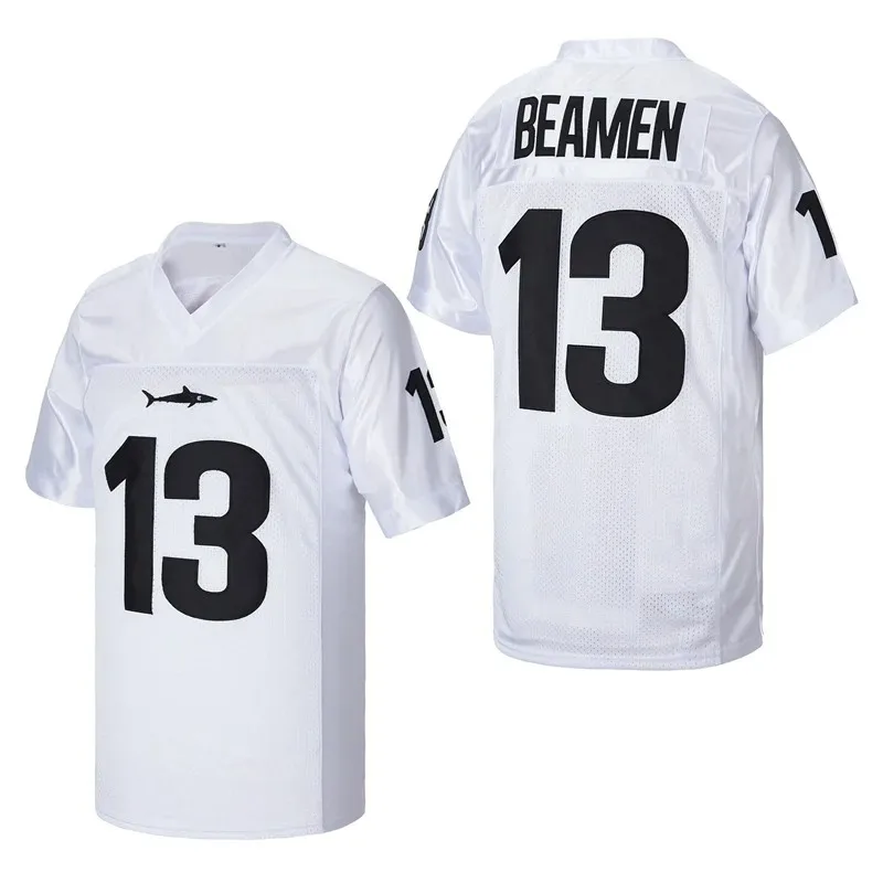 American Football jersey Any Given Sunday Miami Shark 13 BEAMEN Sewing Embroidery Outdoor Sports Mesh Ventilation Black White