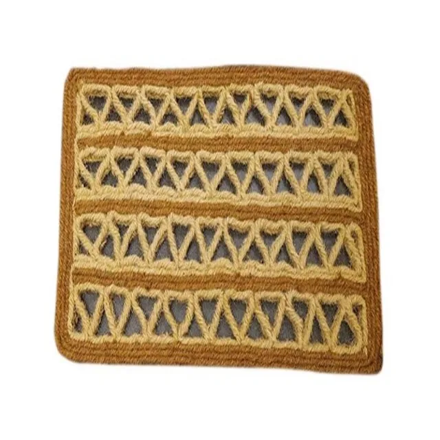 Premium Quality Unique Coco Natural Coir Mat Handmade Plaid Sinnet Door Mat for Outdoor Home Office Modern Industrial Style