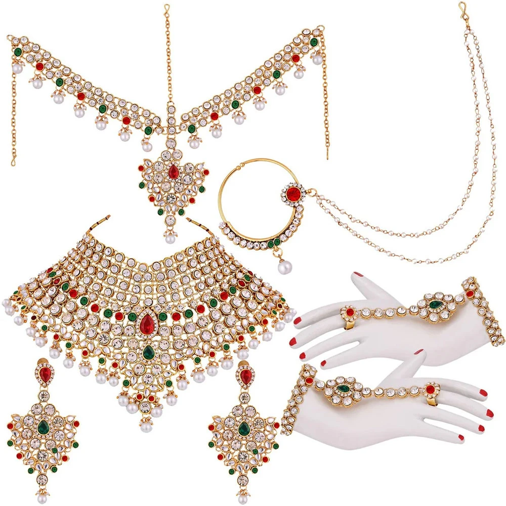 Handcrafted Bridal 2023 new design Jewelry Set top demanded  Pearl Bridal Set Manufacturer from Diamond Jewelry wholesaler set