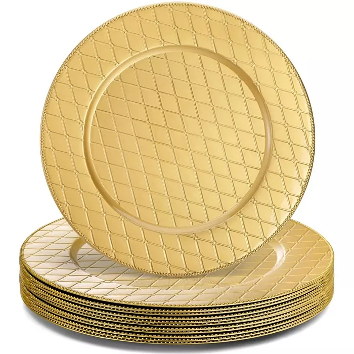 Gold Lining Charger plate for Hotel High Selling And Best Manufacturing In Whole Sale Price Round Metal Multiple Charger Plate