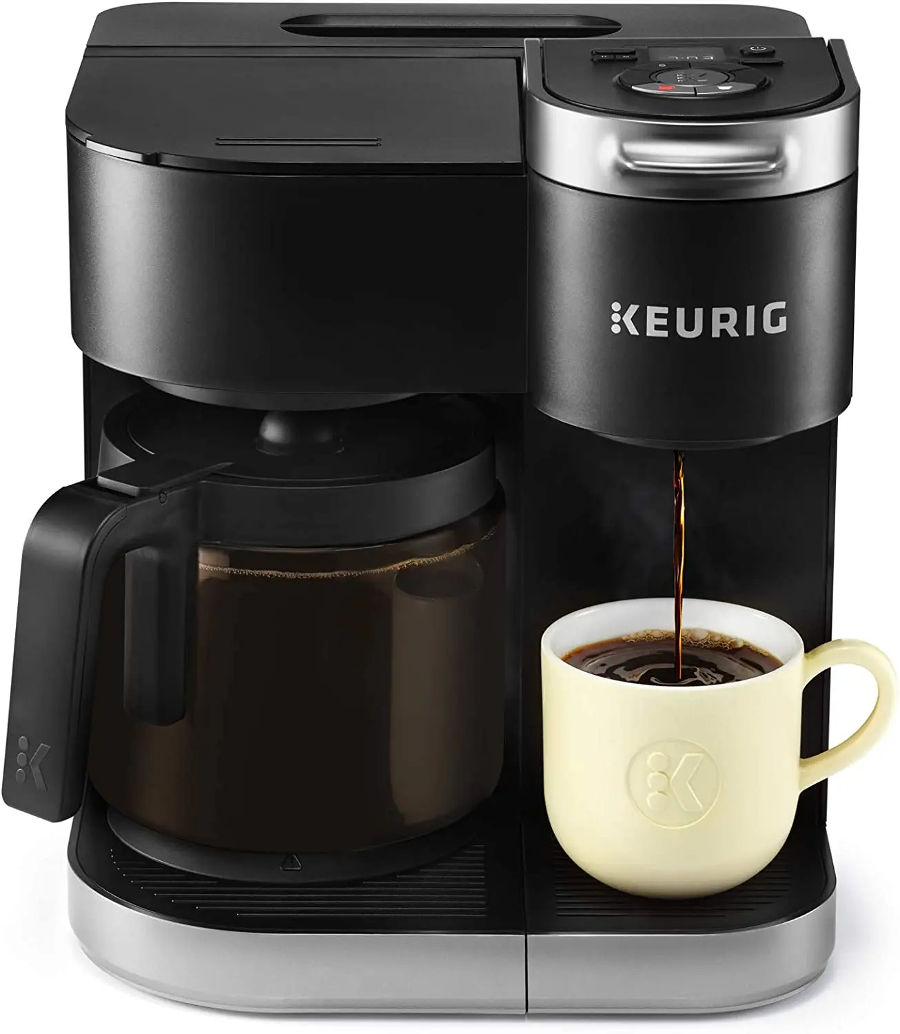 Discounted Price Original Keurigs K-Duo Coffee Maker, Single Serve and 12-Cup Carafe Drip Coffee Brewer, Compatible with K-Cup