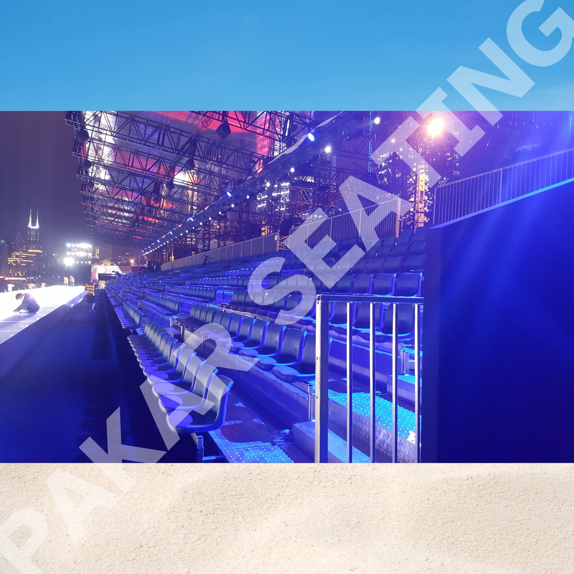 Grandstand for Indoor and outdoor Fashion Shows with Staircases and Roof Bleachers Fashion show Event Tribunes