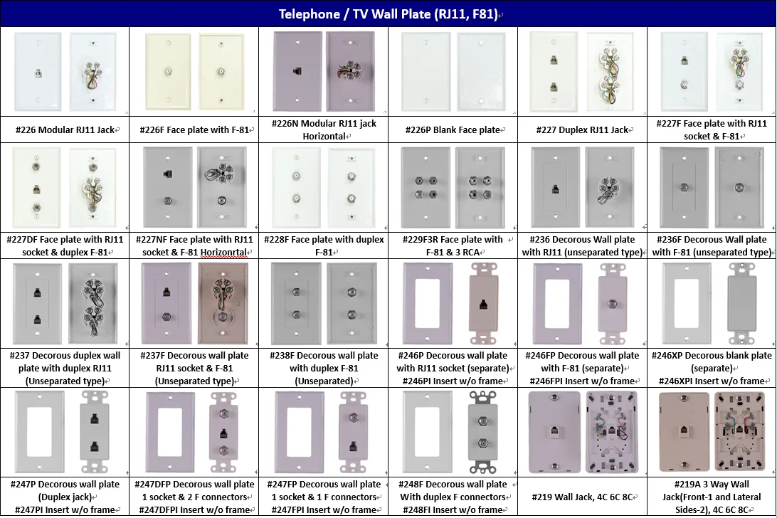 Wholesale Price Standard Wall Plate Cover for Telephone and Ethernet