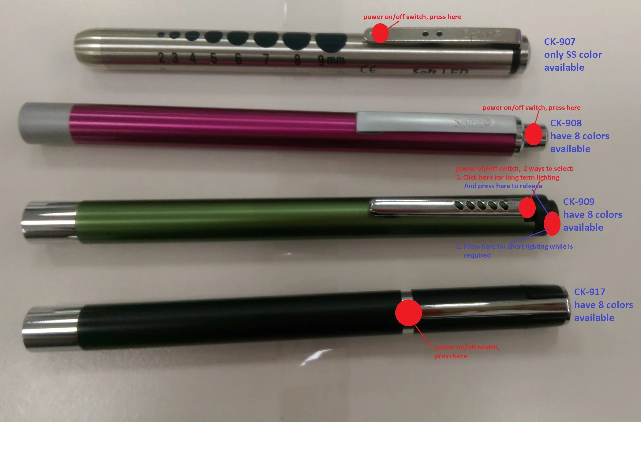 Custom Logo  LED Medical Pen Light with Clip Pocket Flashlight Pen Light For Doctor And Nurse for ENT