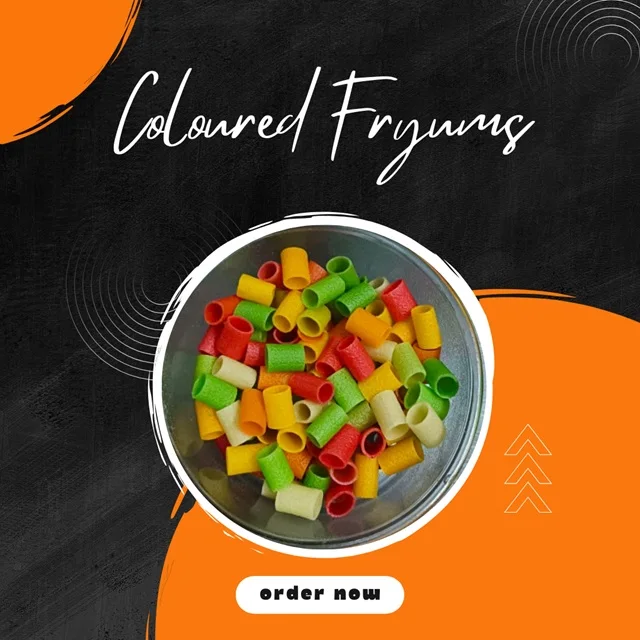 Coloured Unfried Fryums Grain Snacks Delicious and Healthy Snack Food