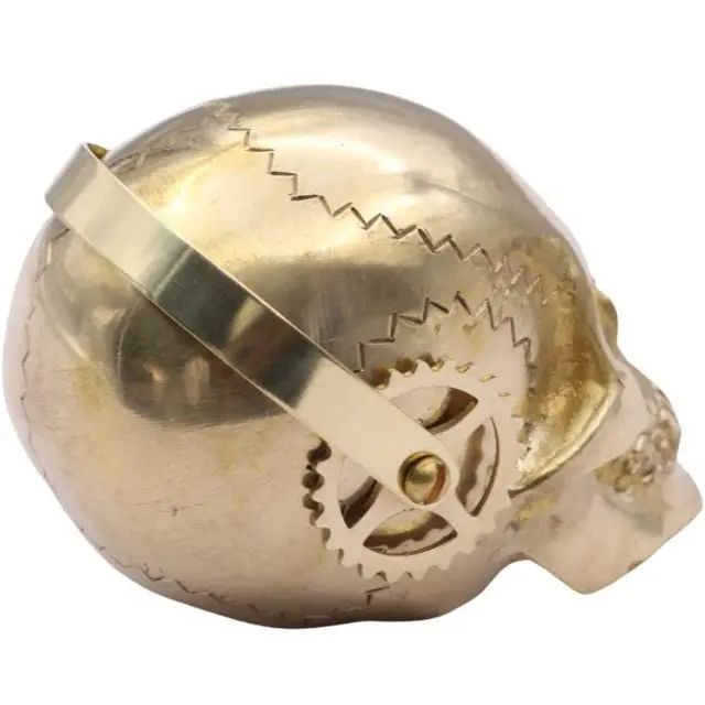 Solid Brass Skull Table Top Display Stempunk Decor Victorian Gothic Collection Statue for Home Office Decoration