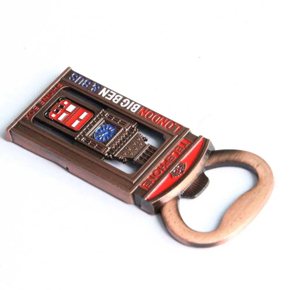 Wholesale custom metal London UK souvenir tourist British big Ben bus fridge magnet bottle opener