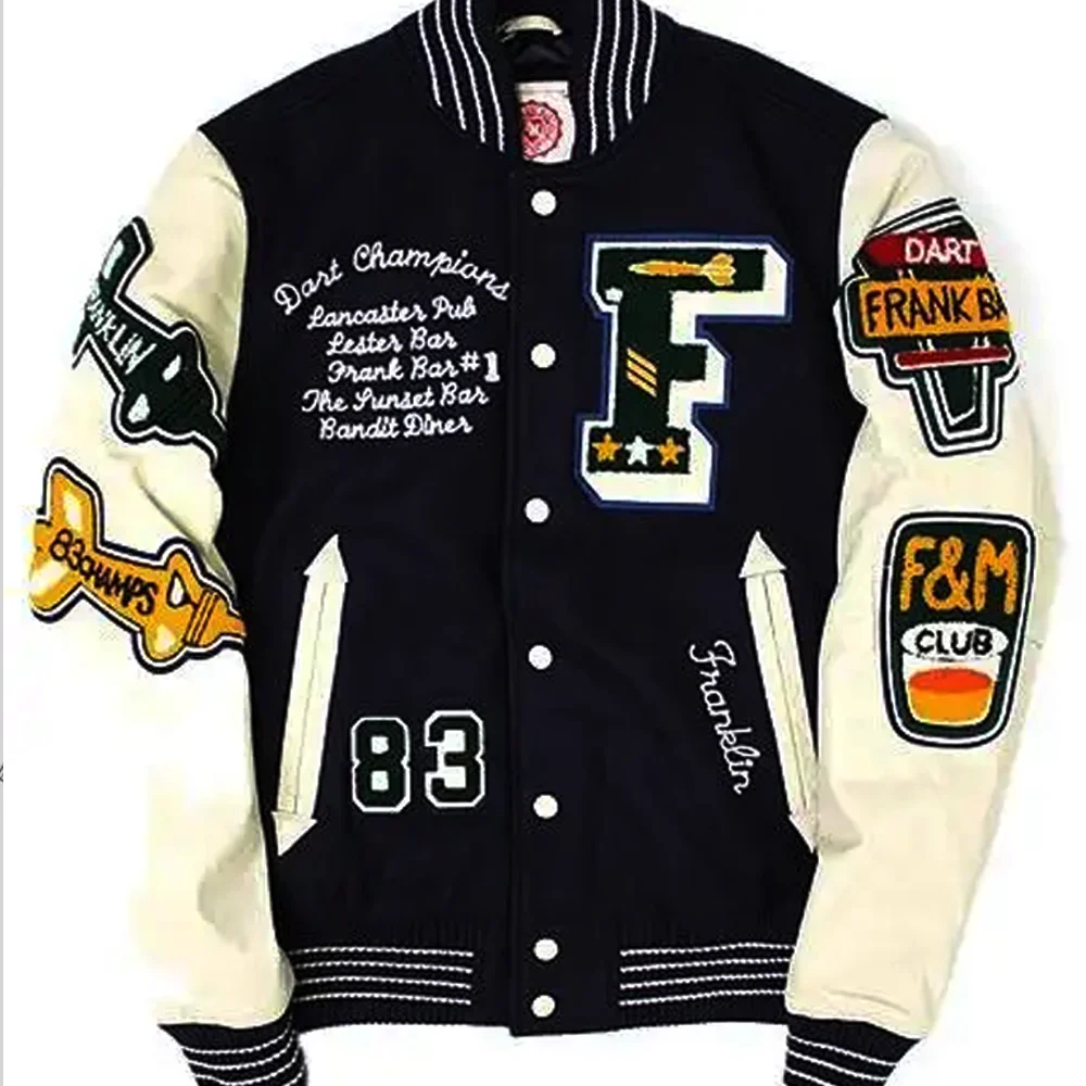 OEM bomber Embroidered jacket for men Custom Logo Baseball Letterman Jackets Men Vintage Blank Leather Sleeve Varsity
