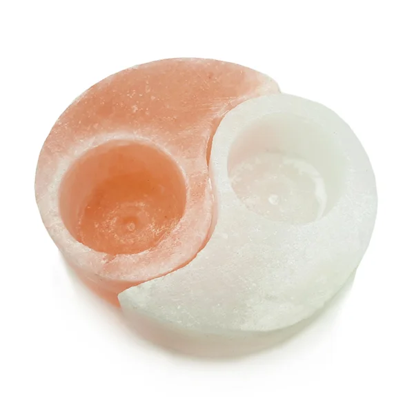 Himalayan Salt Ying Yang Shape Tealight Holders Ying Yang Salt Tealight Holders Ying Yang Himalayan Salt Tealight Candle Holder
