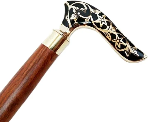 Wood & Brass Walking Stick For Elderly People Hiking Camping Walk And Support Walking Travel Stick Made In India Bulk Quantity