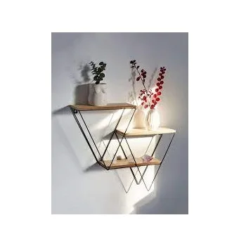 Decorative Black Metal Wall Ledge Wall Mounted Floating Shelves with Photo Cards Clips Home Decor