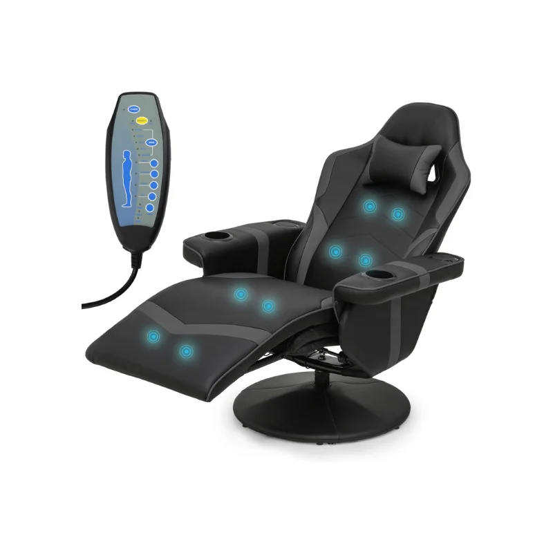 MoNiBloom Ergonomic Leather Gamer Recliner Chair Hot Video Gaming with Neck Support and Footrest for Body and Foot Application