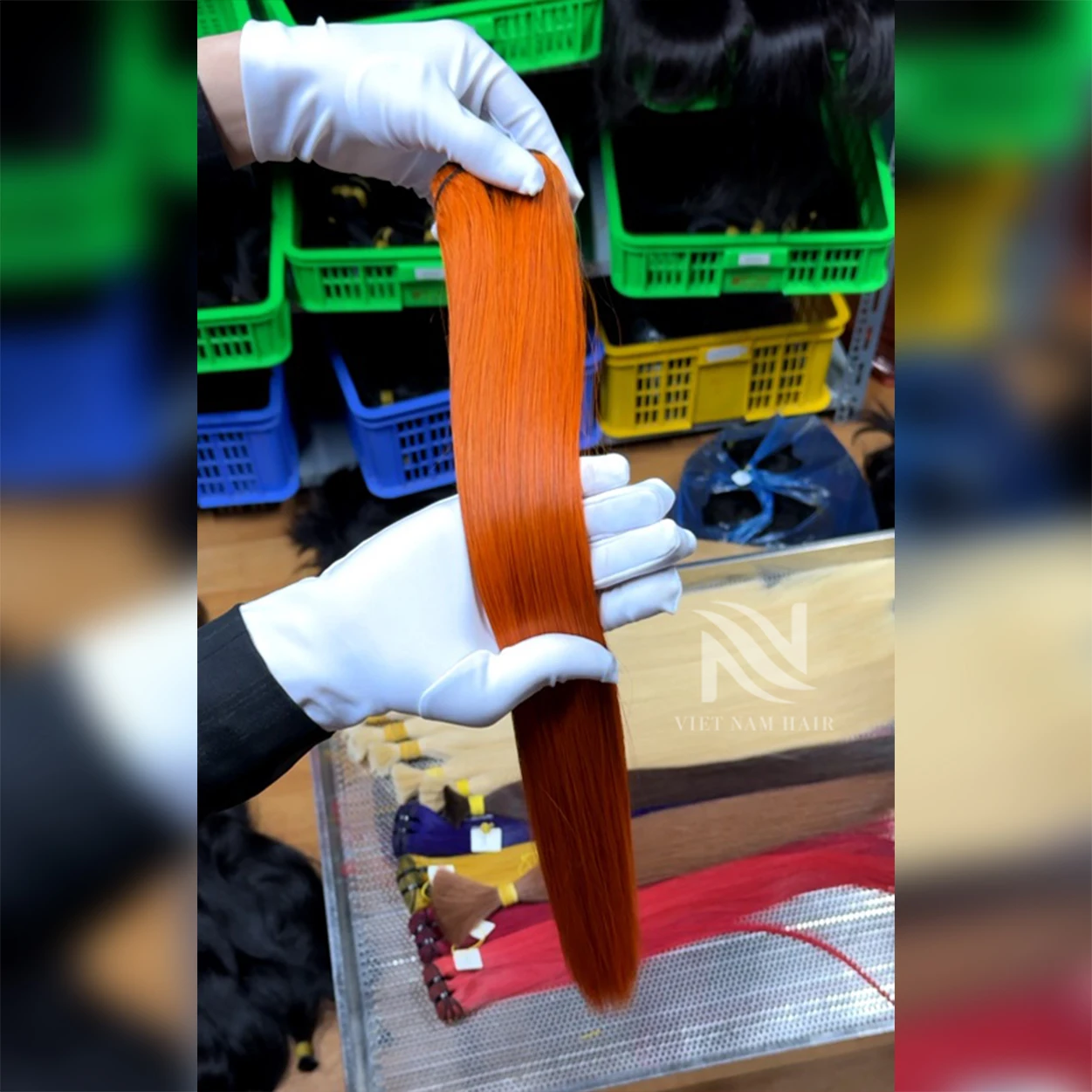 Premium Quality Real Human Hair Weft #130 Fire Orange Color Hair Trending Wholesale Hair Extensions Remy