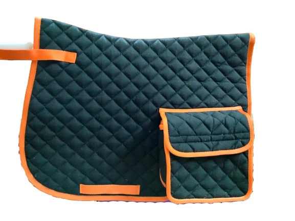ALL PURPOSE HORSE POCKET SADDLE PAD ASSORTED COLORS DUAL SIDE QUILTED POCKETS BEST SELLER EQUESTRIAN PRODUCT