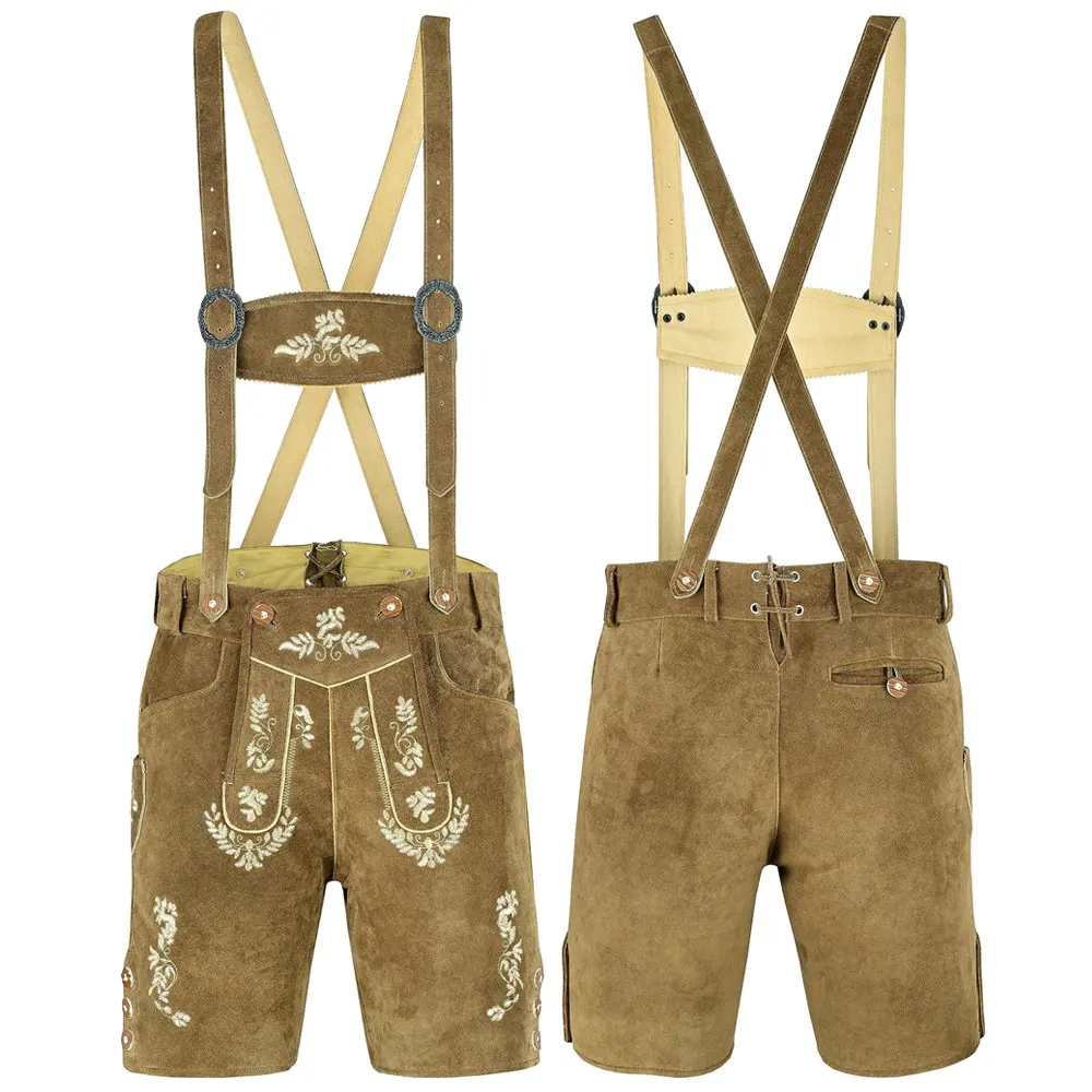 Latest Arrival 100% Leather Made Custom Logo Men Bavarian Shorts / Wholesale Best Price Quick Dry Men Bavarian Lederhosen