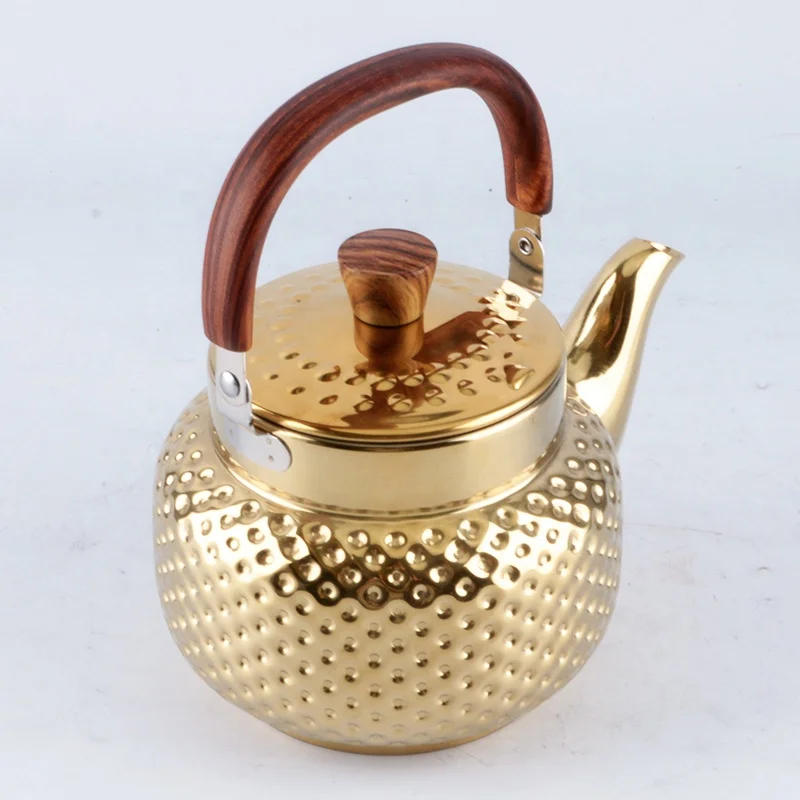 Luxury Stainless Steel Coffee Pot Gold Teapot Water Kettle With Handle