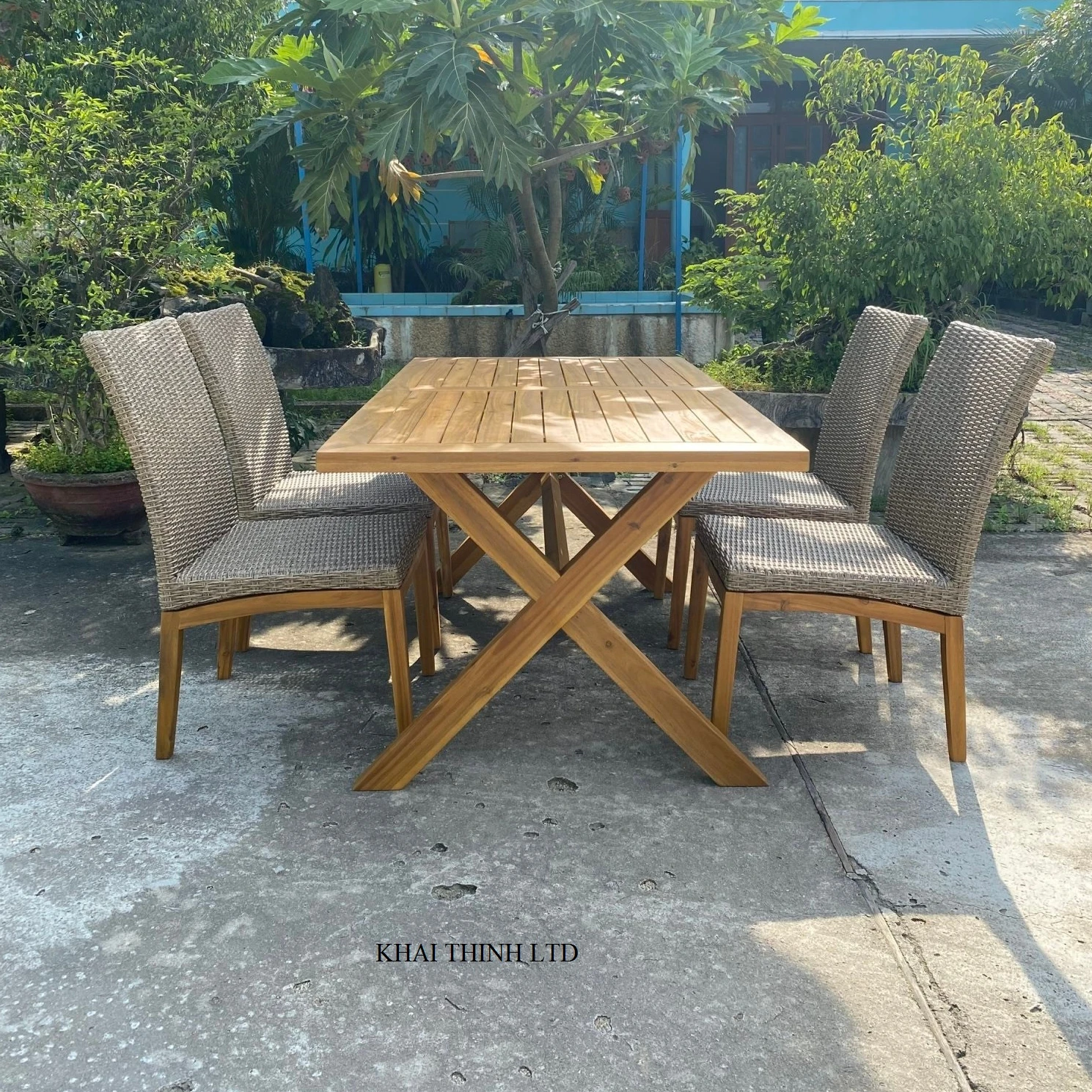 Outdoor dinning set all weather outdoor wicker rattan furniture garden dinning set