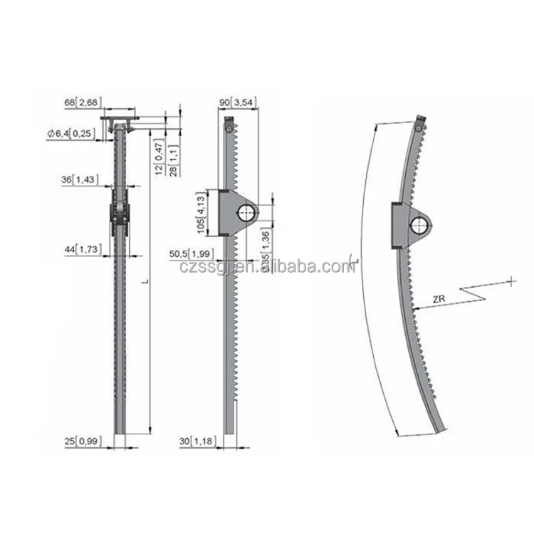 Steel rack and pinion for greenhouse ventilation