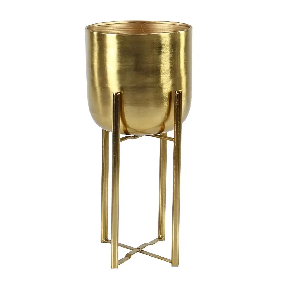 Classic Indian Metal Flower Pots & Planters with Stand for Home Garden Hotel Restaurant Living Room Decoration By WB INC