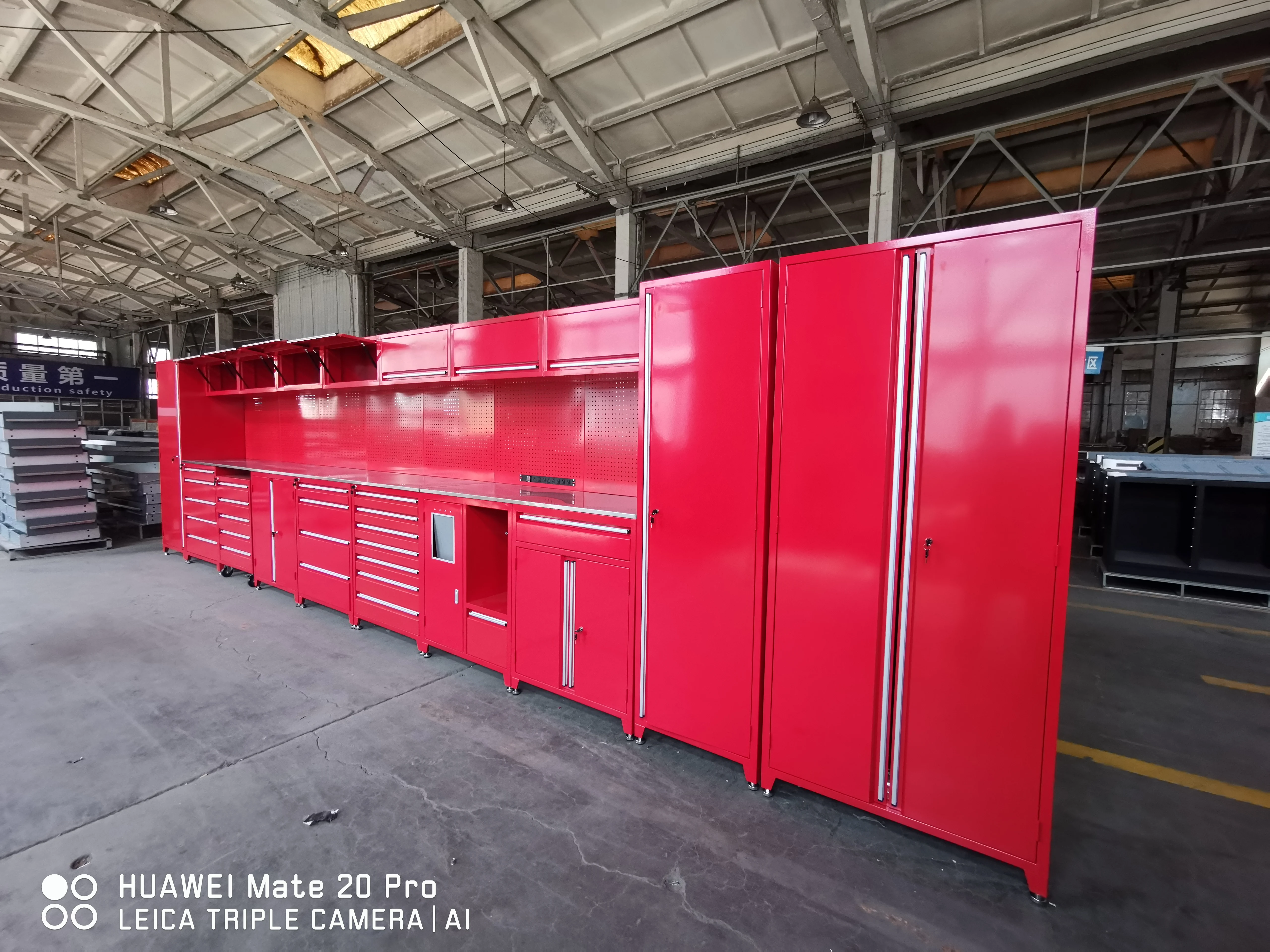Hot selling metal garage cabinet storage with work bench high quality storage tool garage cabinet