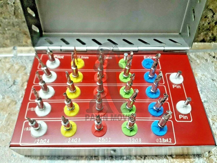 Высококачественные универсальные конические дрели Комплект зубных имплантатов с пробкой и штифтами 27 шт. стоматологические инструменты одобренные CE